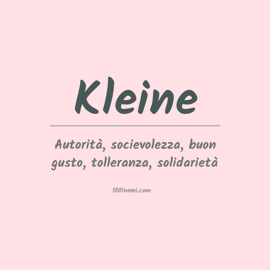 Significato del nome Kleine