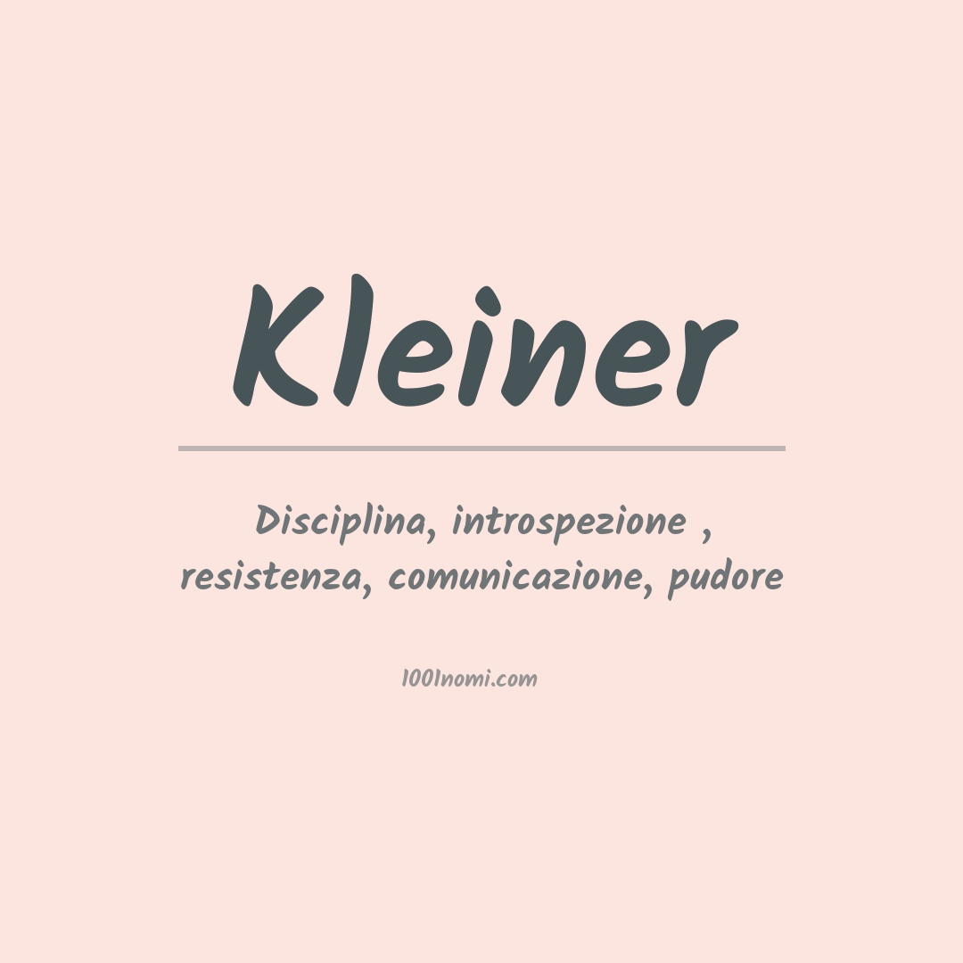 Significato del nome Kleiner