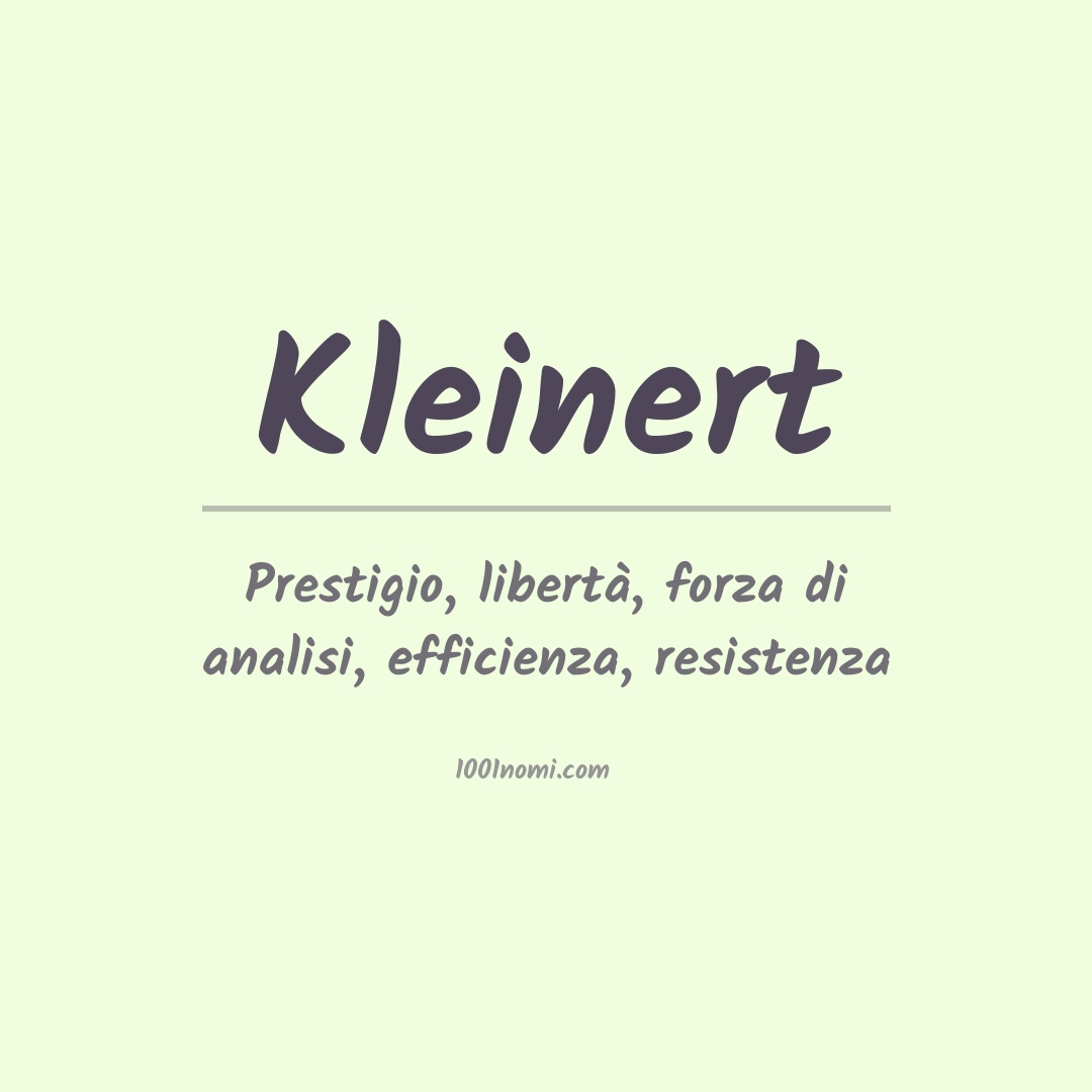 Significato del nome Kleinert