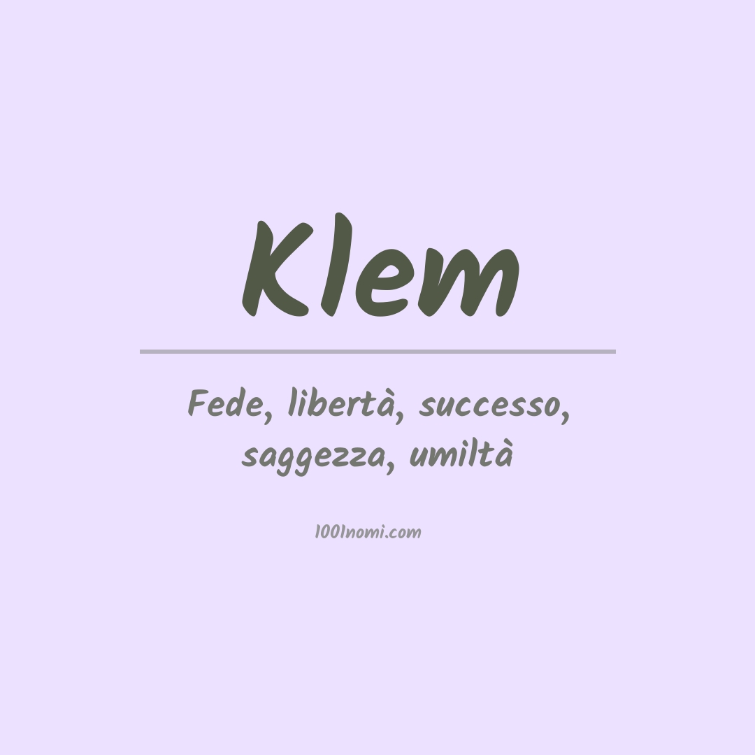 Significato del nome Klem