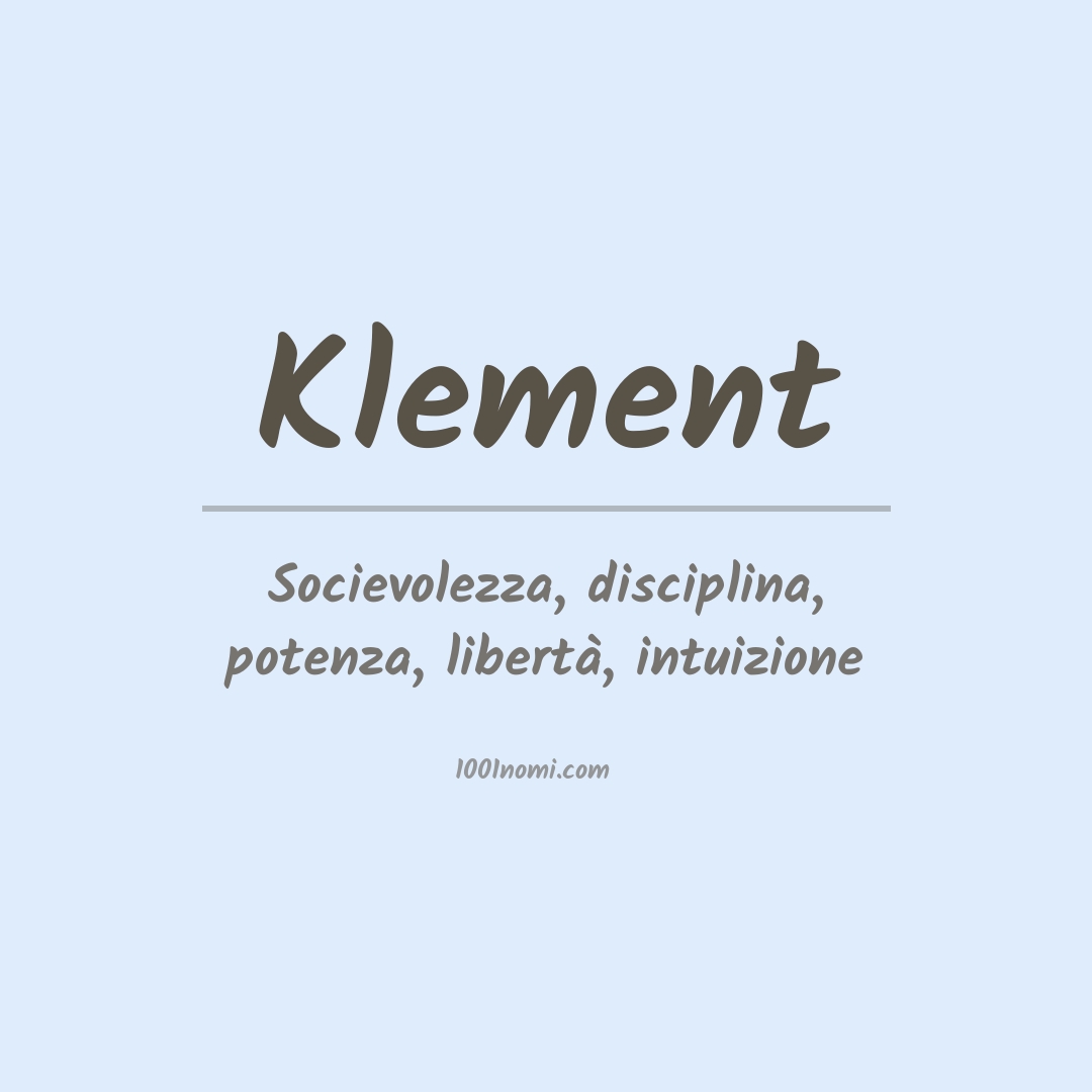 Significato del nome Klement