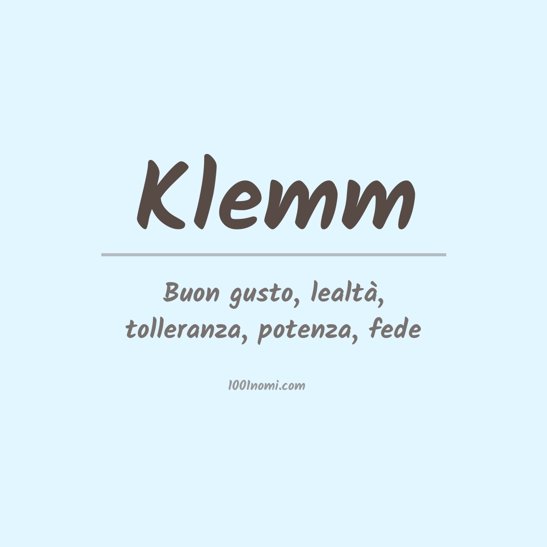 Significato del nome Klemm