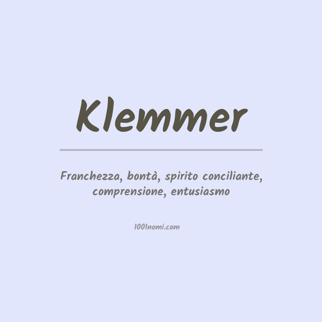 Significato del nome Klemmer