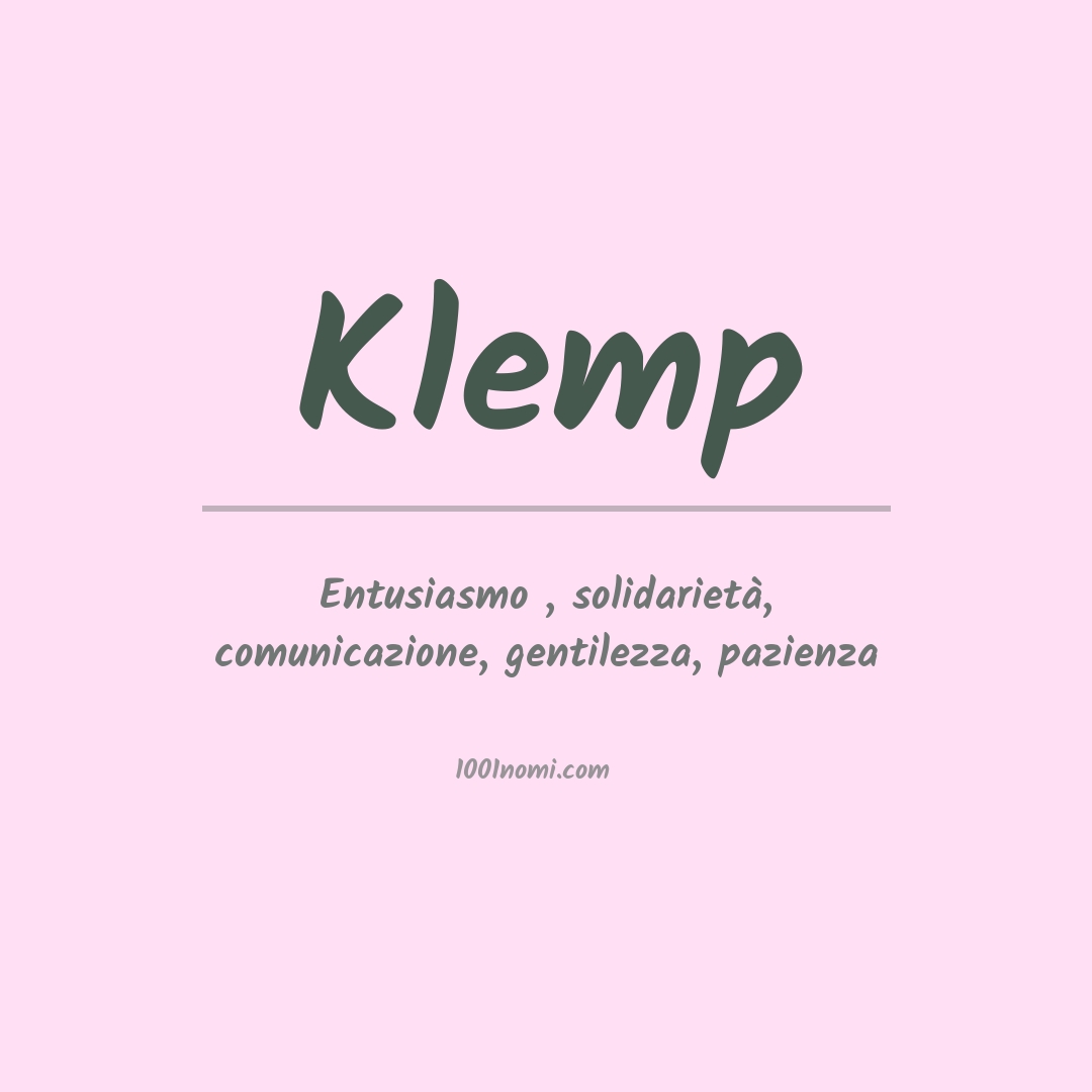 Significato del nome Klemp