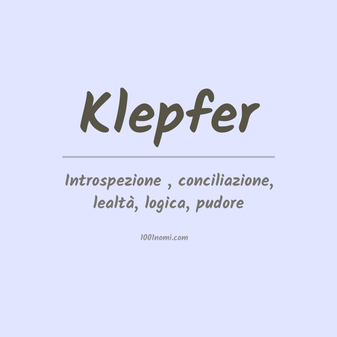 Significato del nome Klepfer