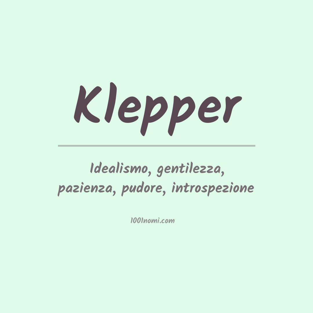 Significato del nome Klepper