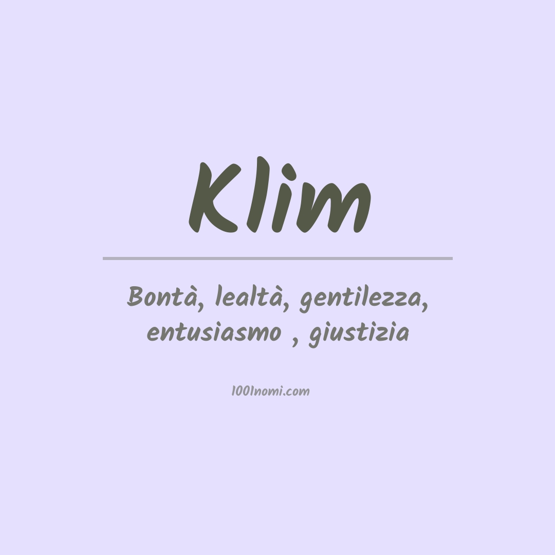 Significato del nome Klim