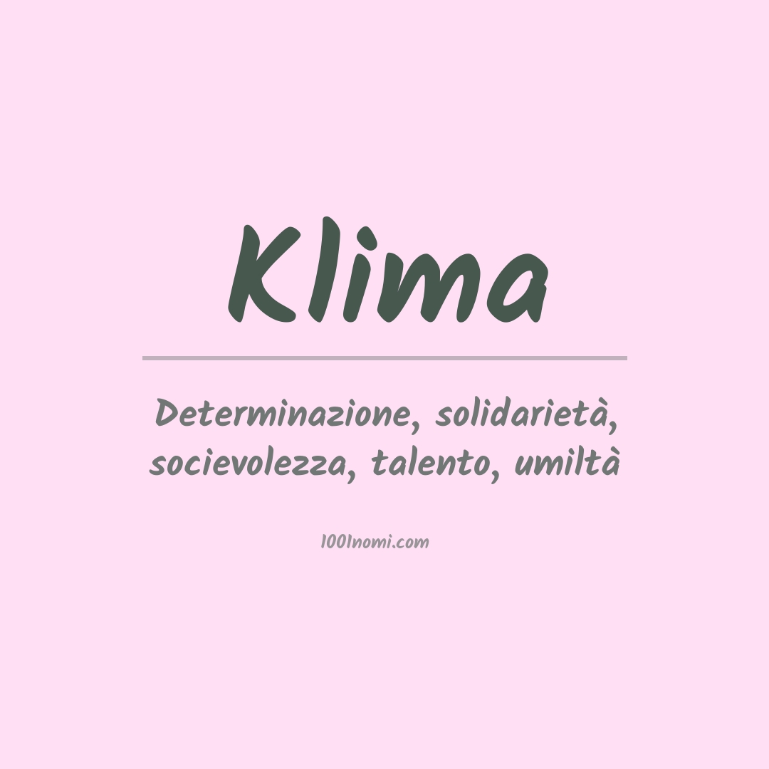 Significato del nome Klima