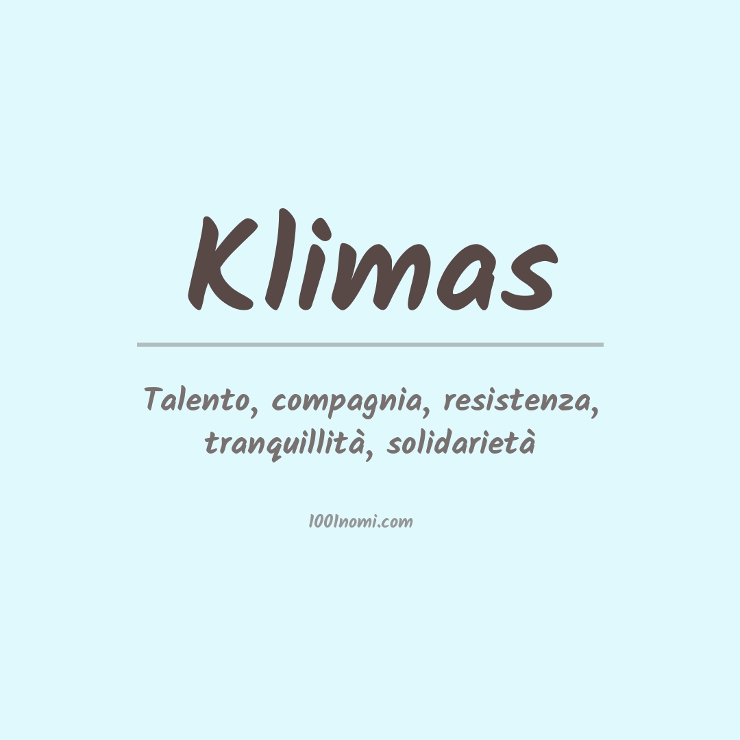 Significato del nome Klimas