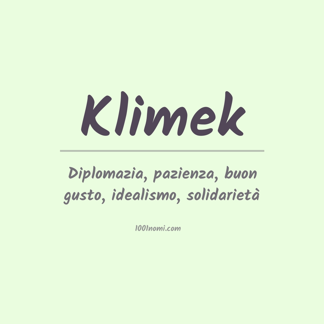 Significato del nome Klimek