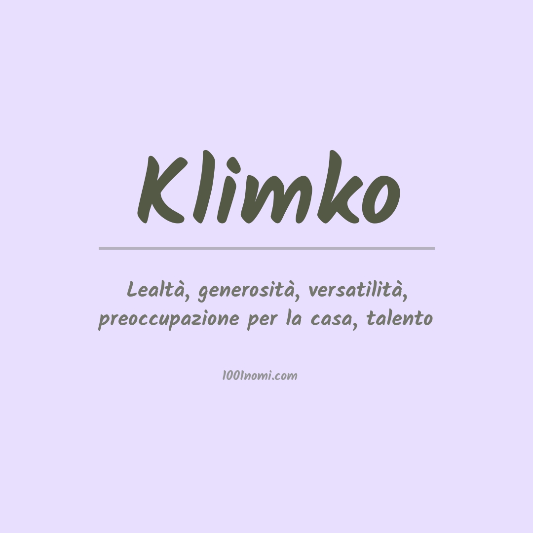 Significato del nome Klimko