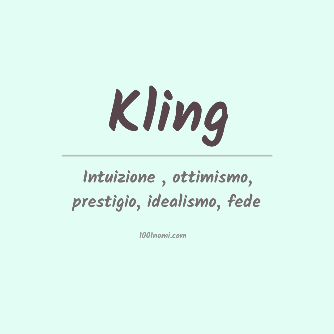 Significato del nome Kling