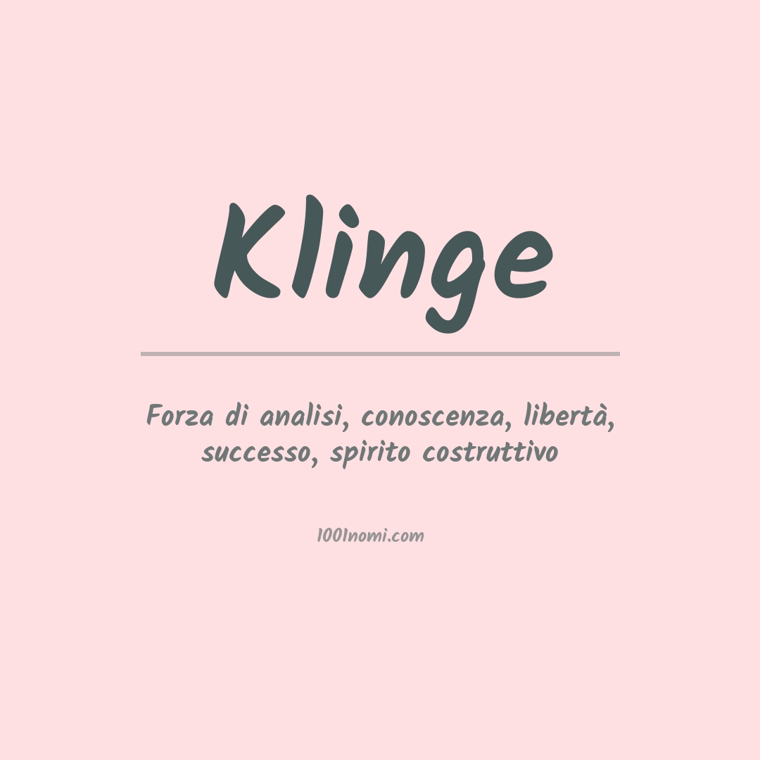 Significato del nome Klinge