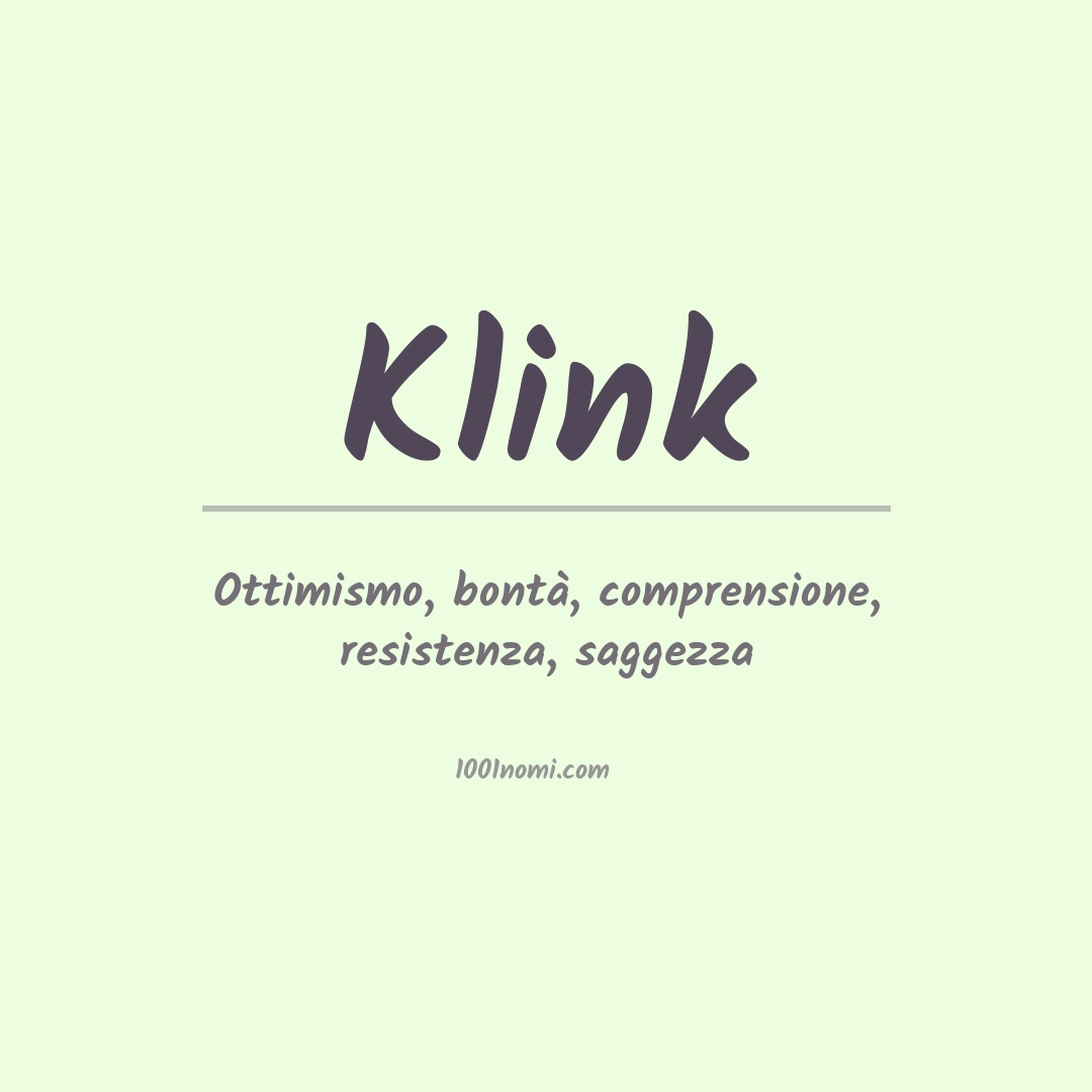 Significato del nome Klink