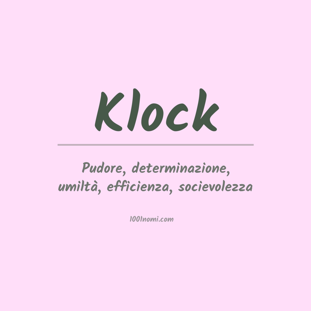 Significato del nome Klock