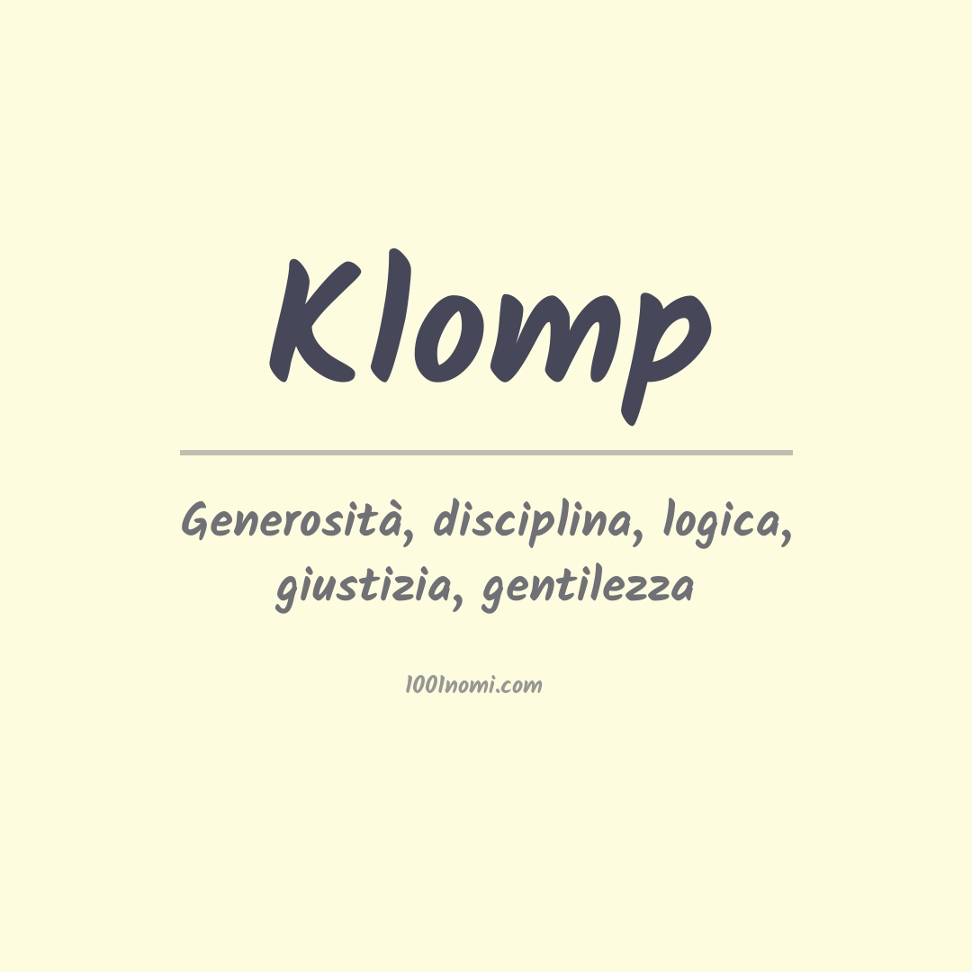 Significato del nome Klomp