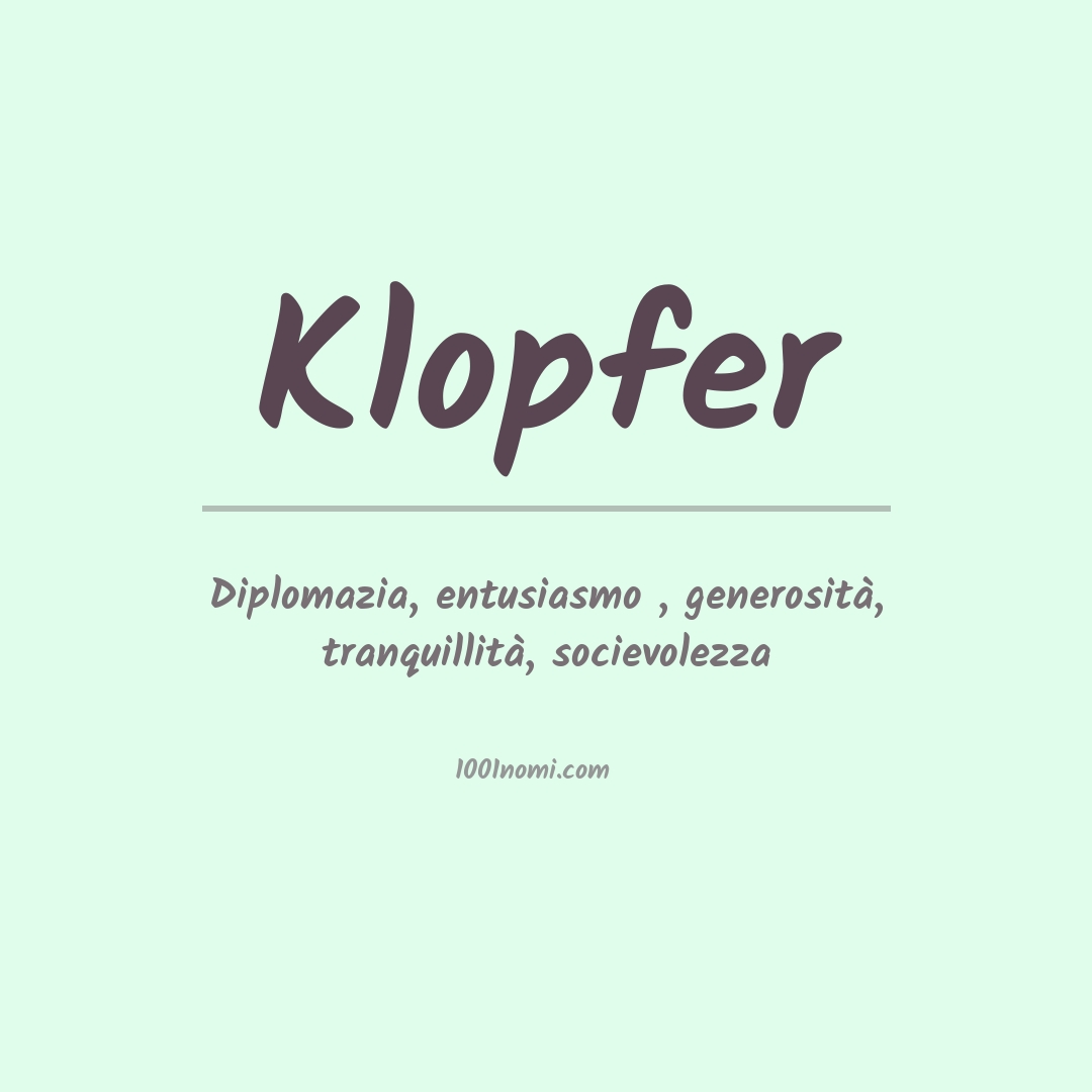 Significato del nome Klopfer