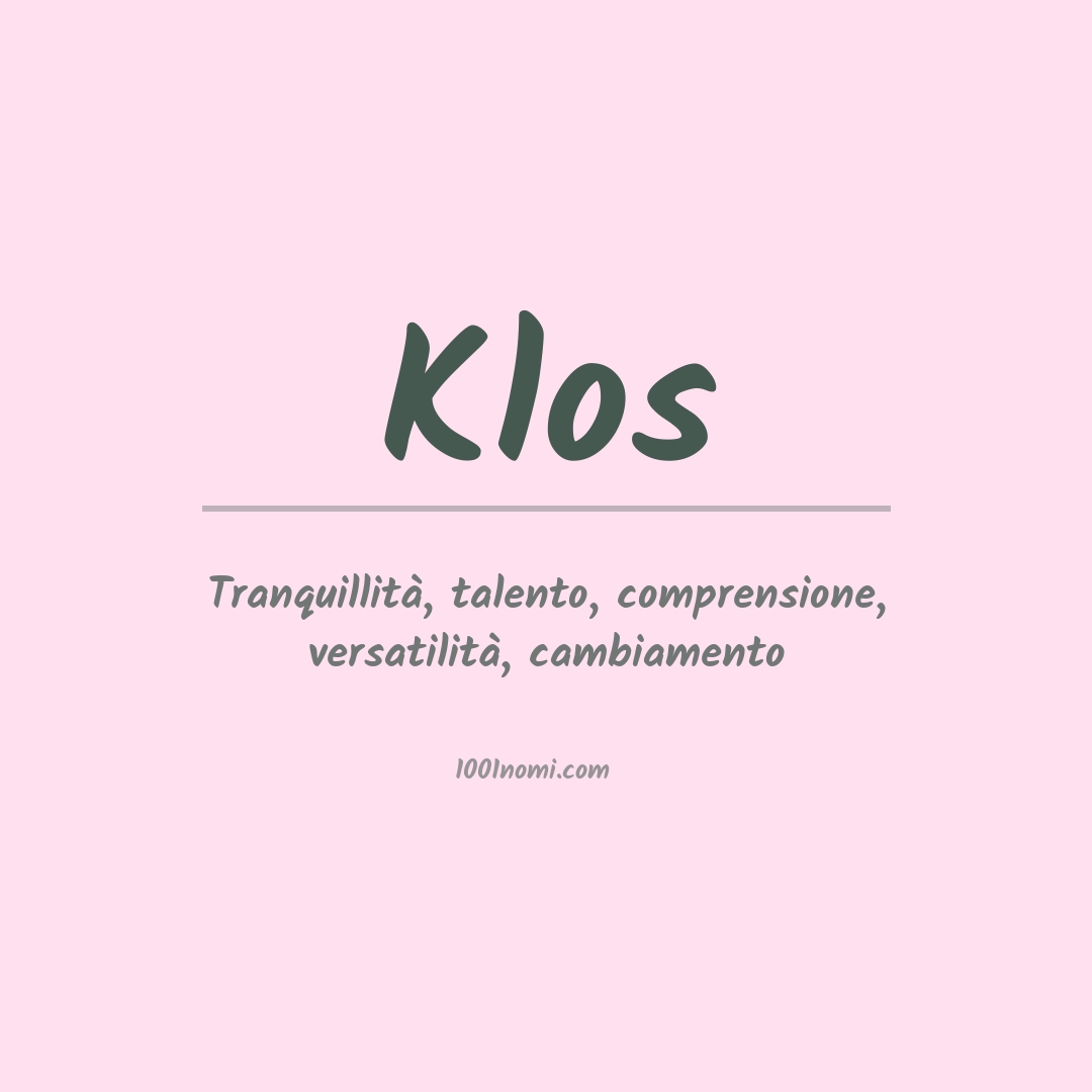 Significato del nome Klos