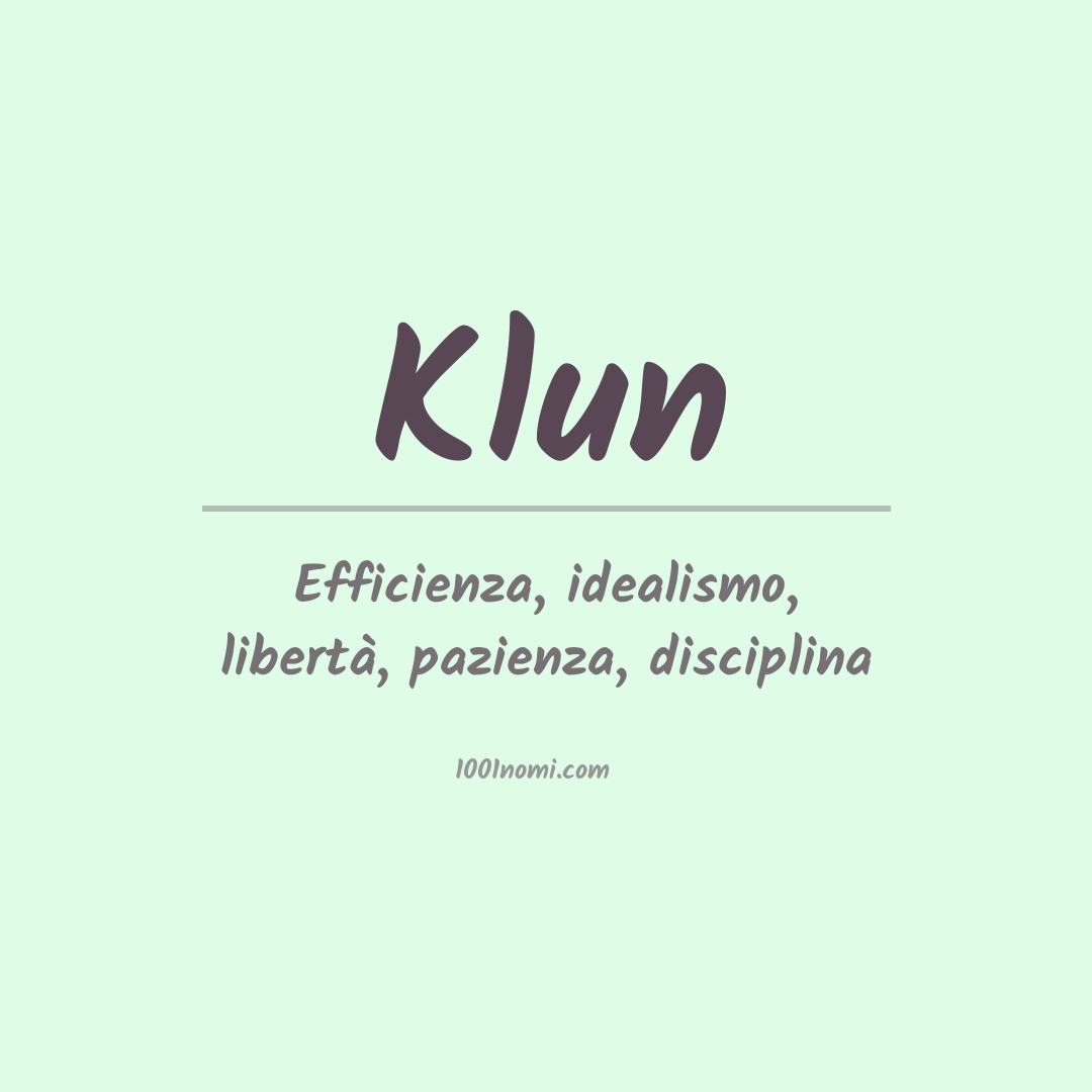 Significato del nome Klun