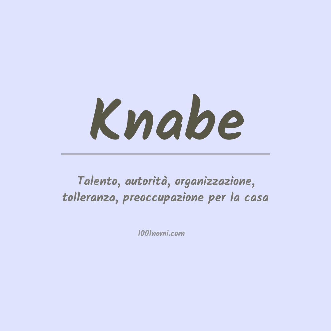 Significato del nome Knabe