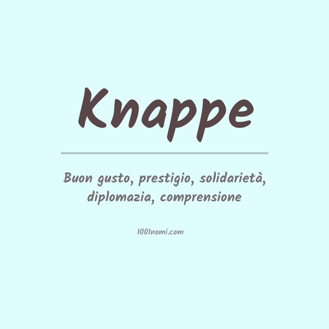 Significato del nome Knappe