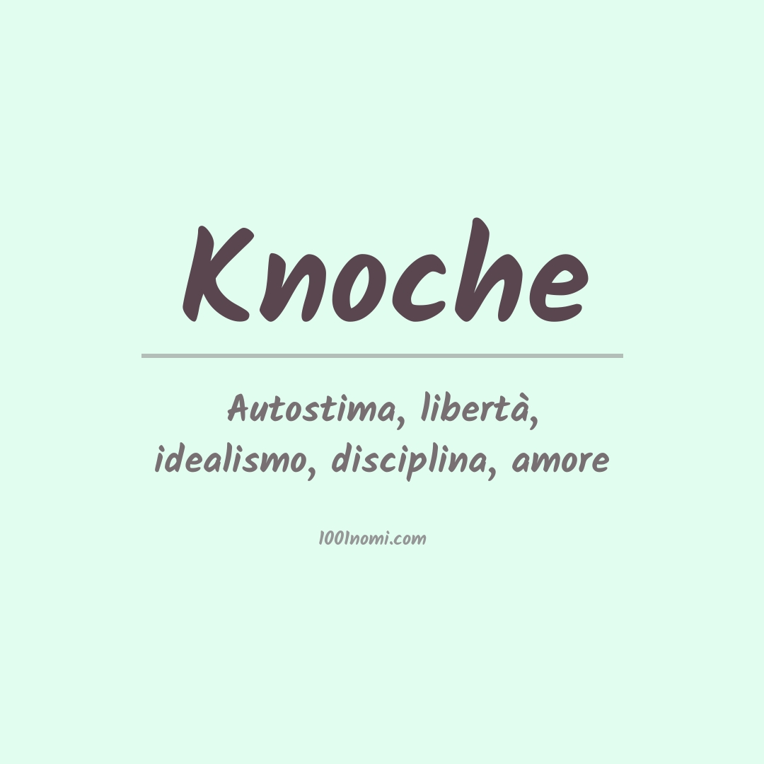 Significato del nome Knoche