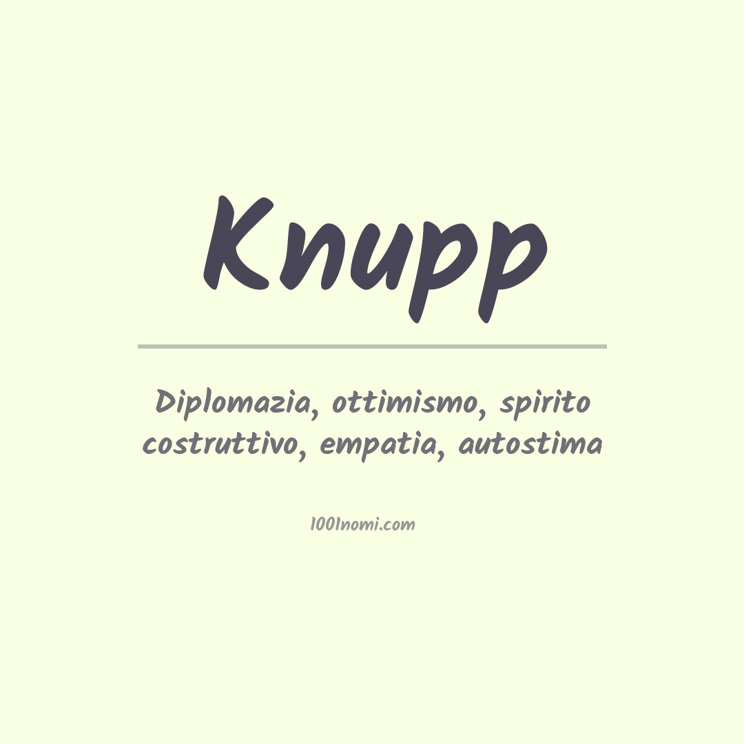 Significato del nome Knupp