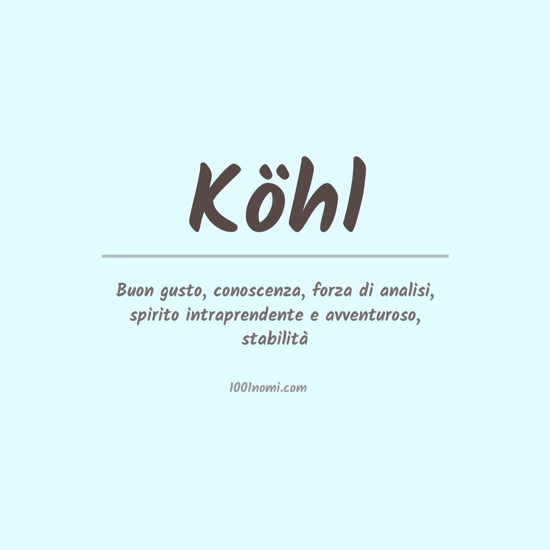 Significato del nome Köhl