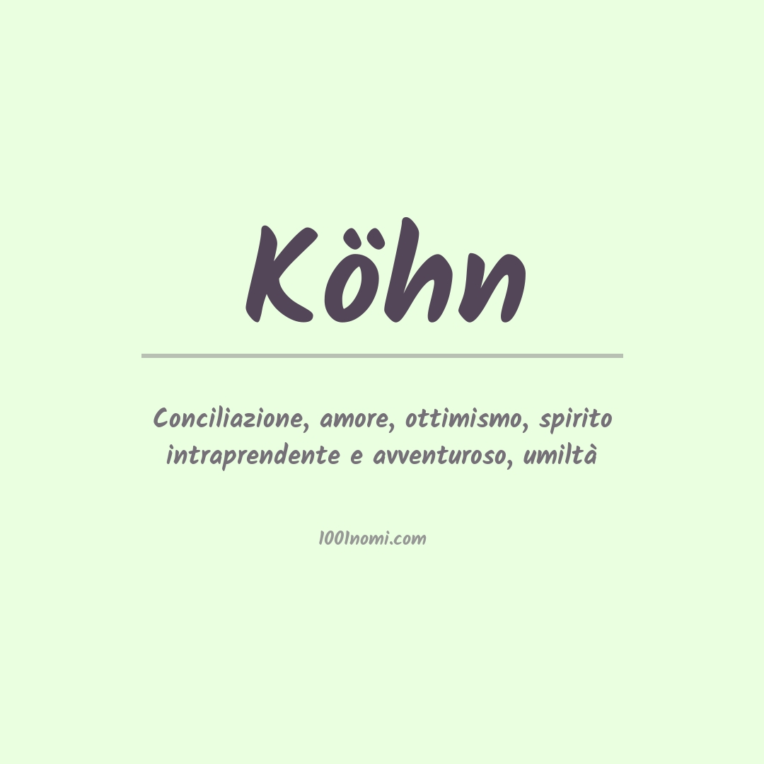 Significato del nome Köhn