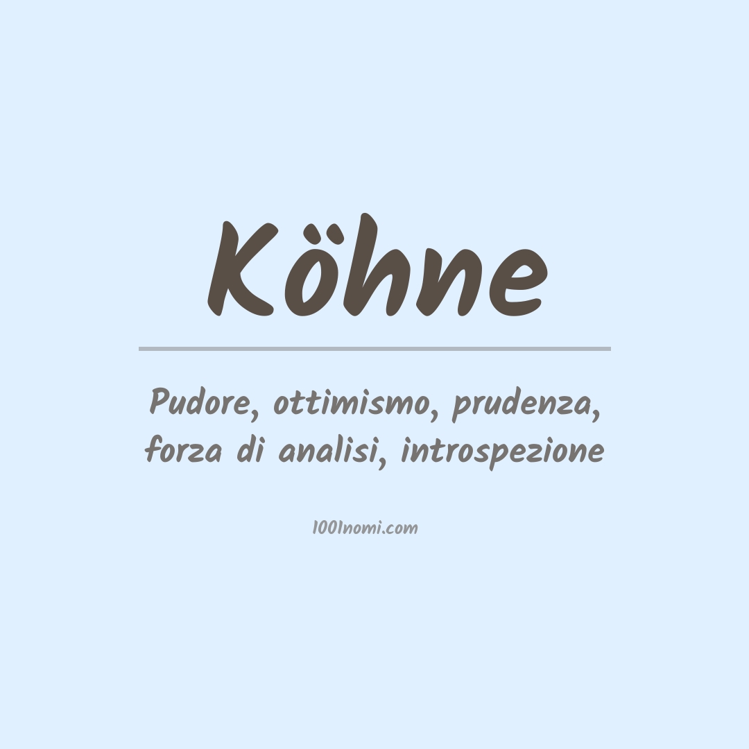 Significato del nome Köhne