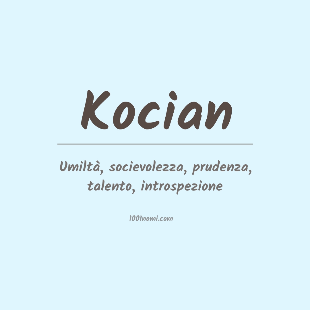 Significato del nome Kocian