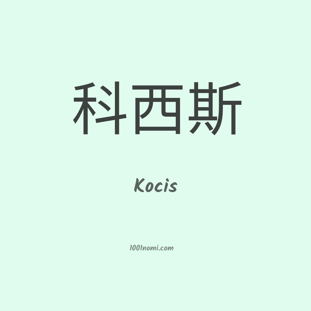 Kocis in cinese Kocis in cinese