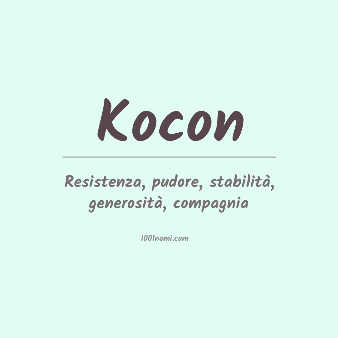 Significato del nome Kocon