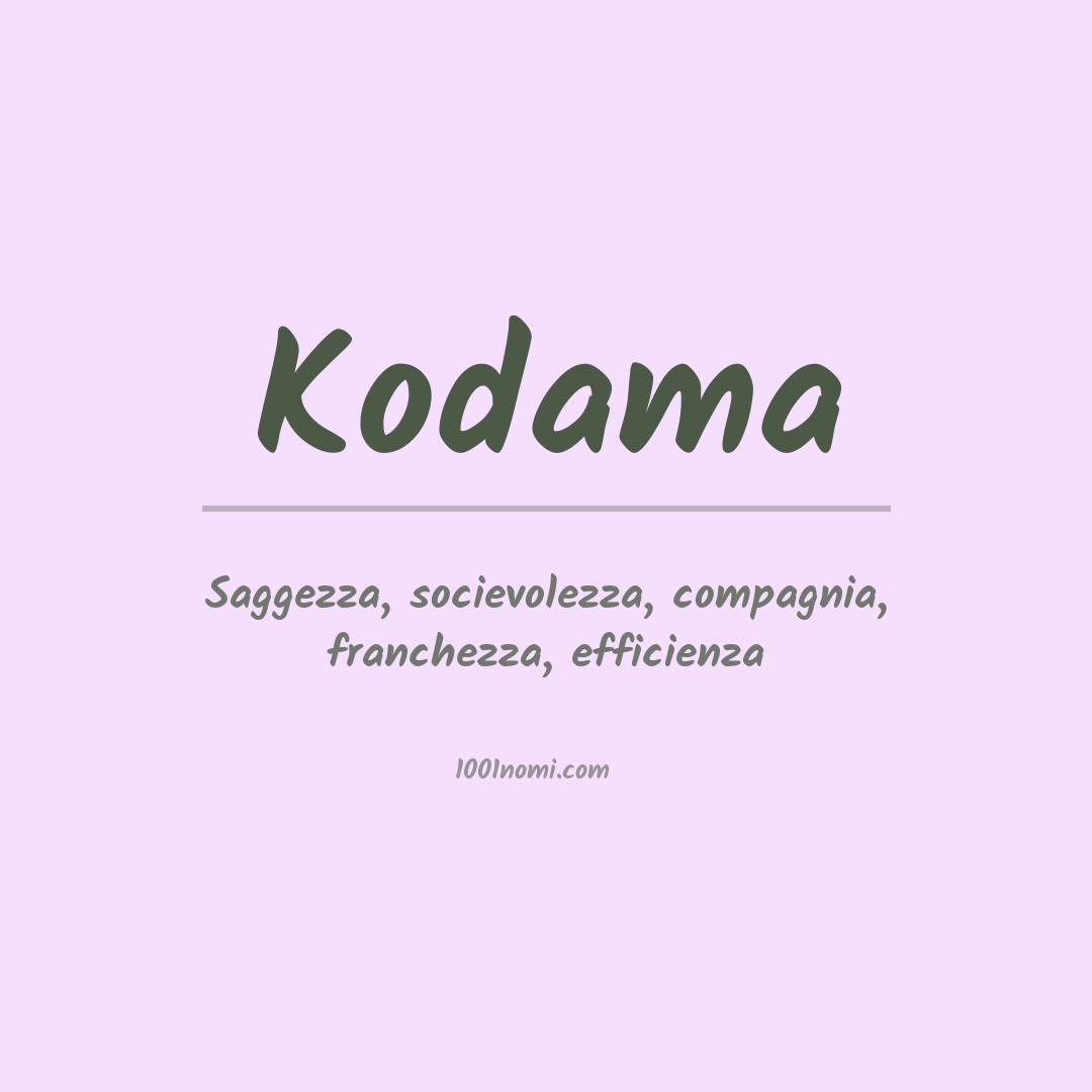 Significato del nome Kodama