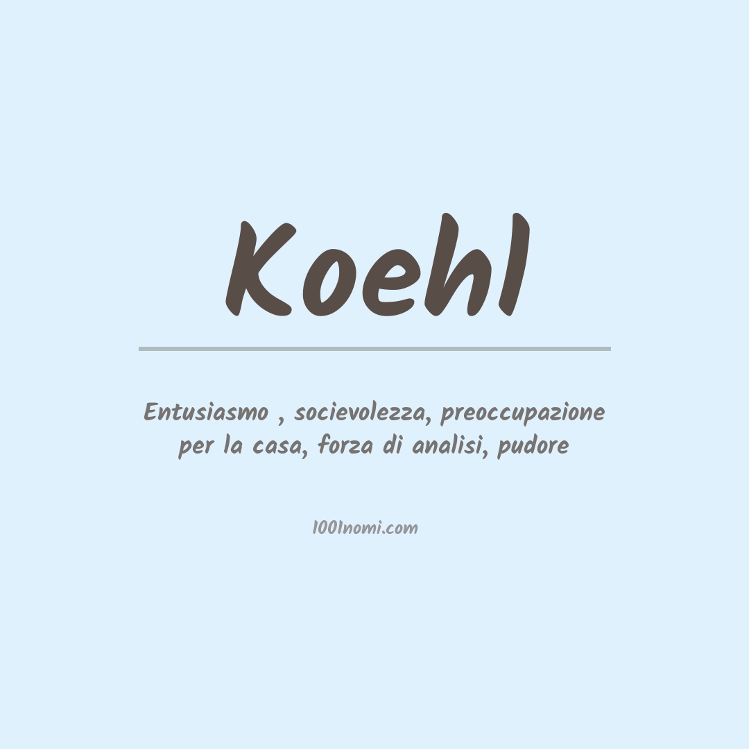 Significato del nome Koehl