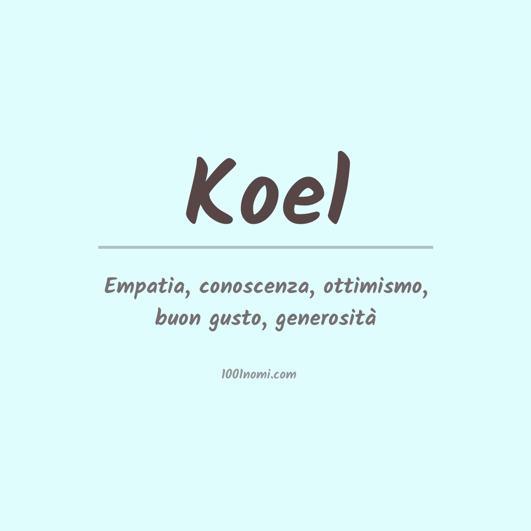 Significato del nome Koel