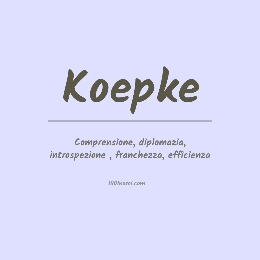 Significato del nome Koepke