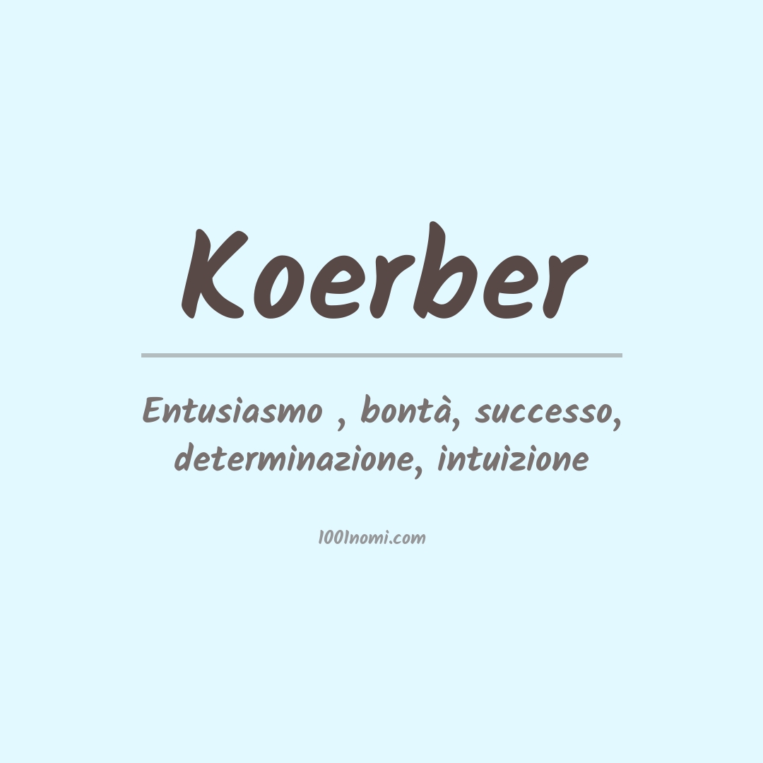 Significato del nome Koerber