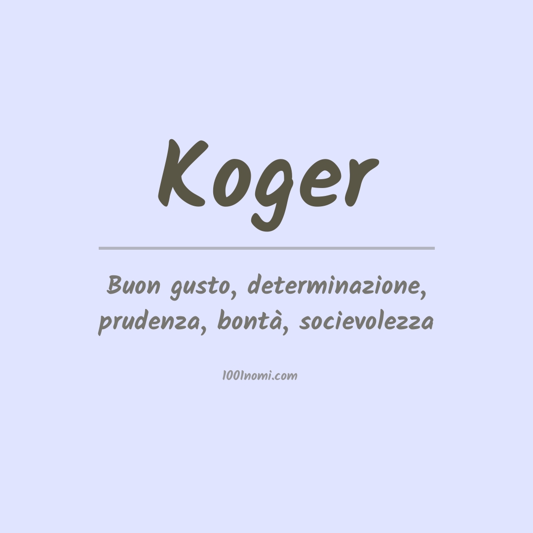 Significato del nome Koger