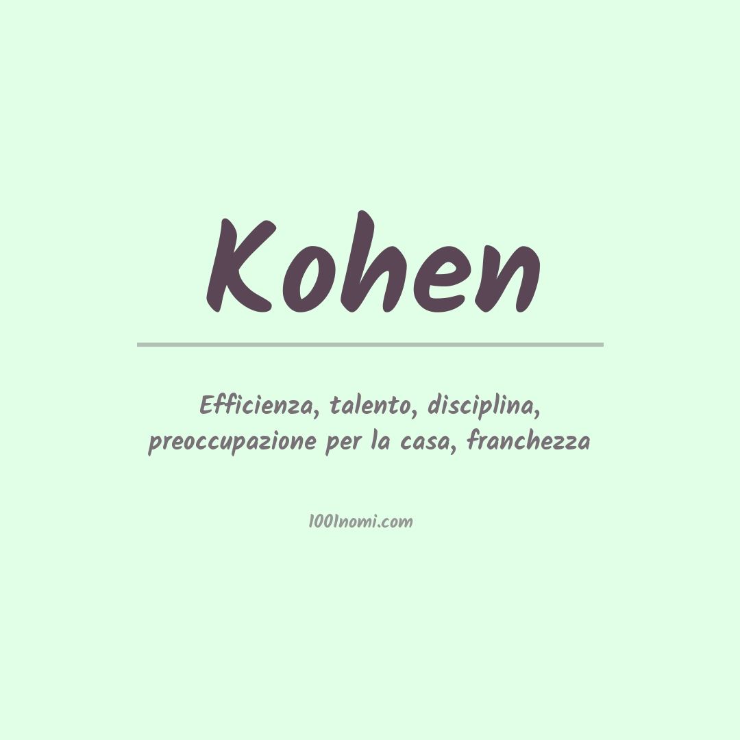 Significato del nome Kohen