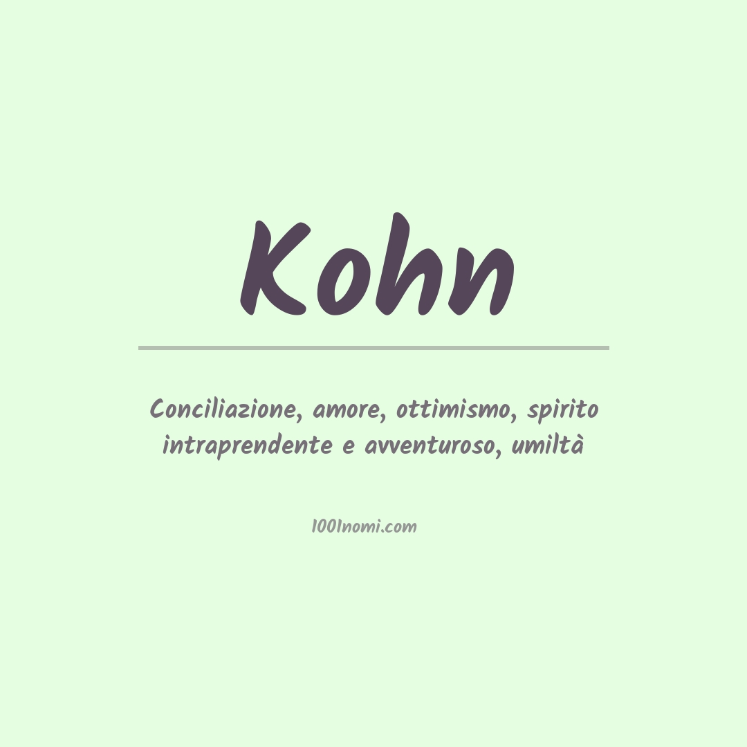 Significato del nome Kohn