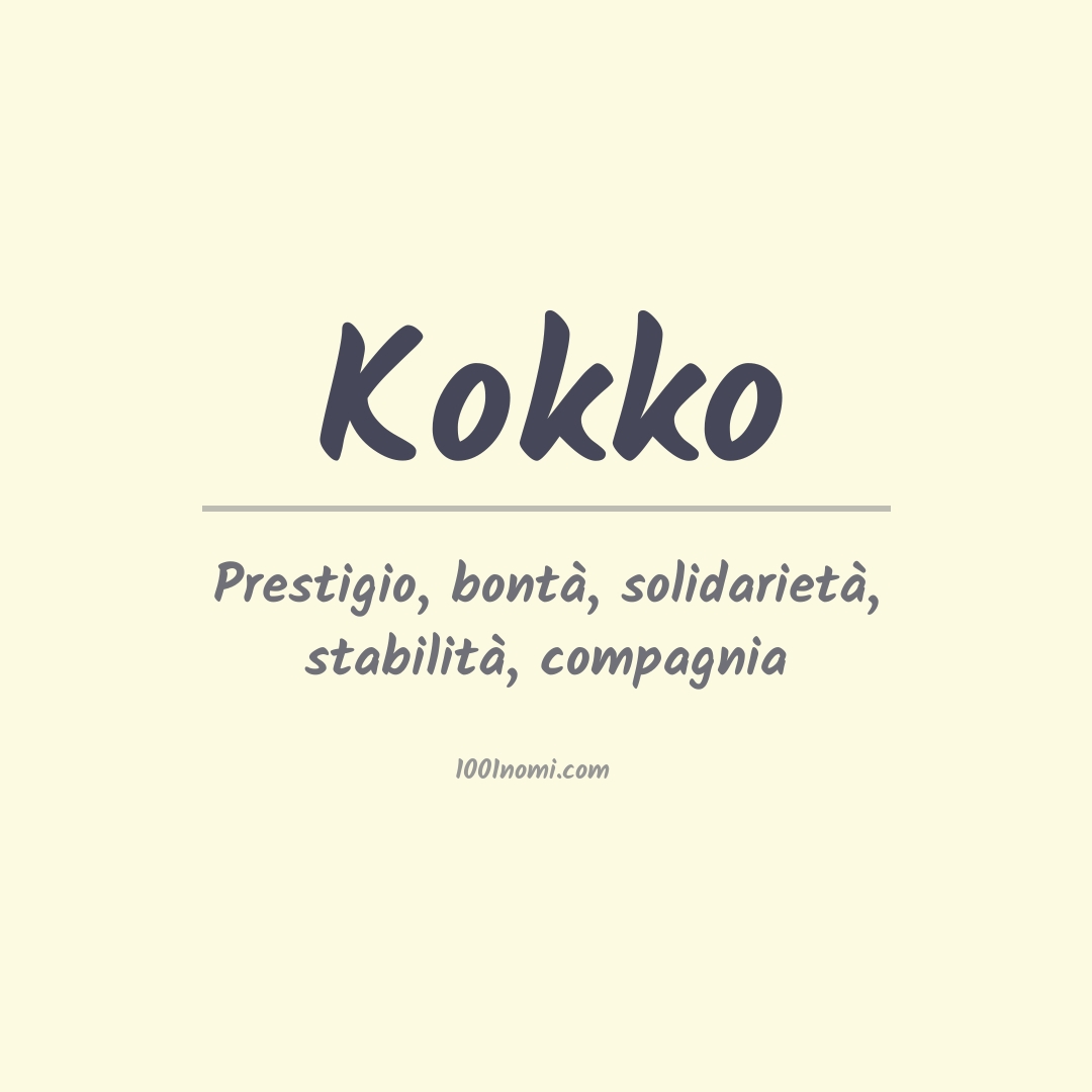 Significato del nome Kokko