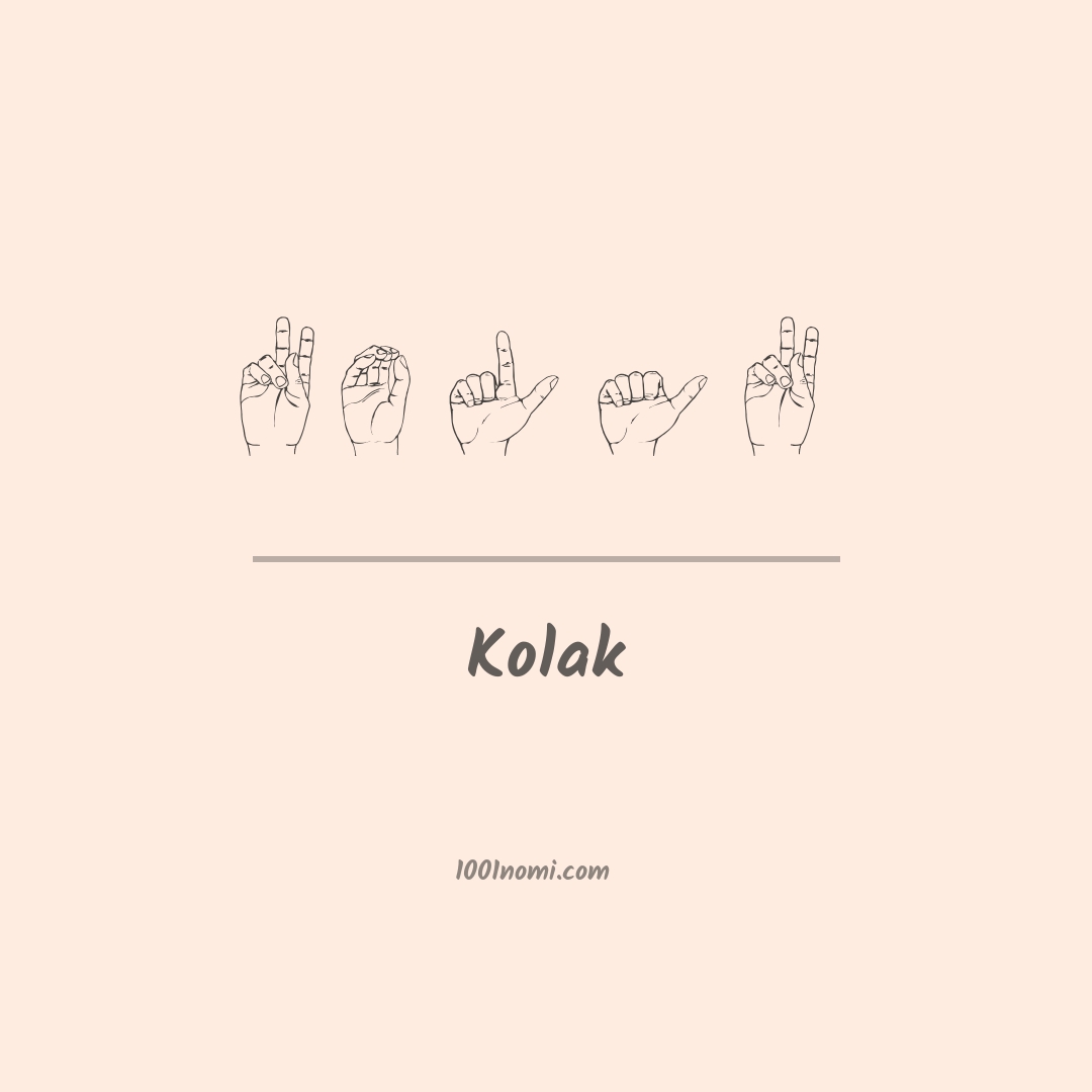 Kolak nella lingua dei segni