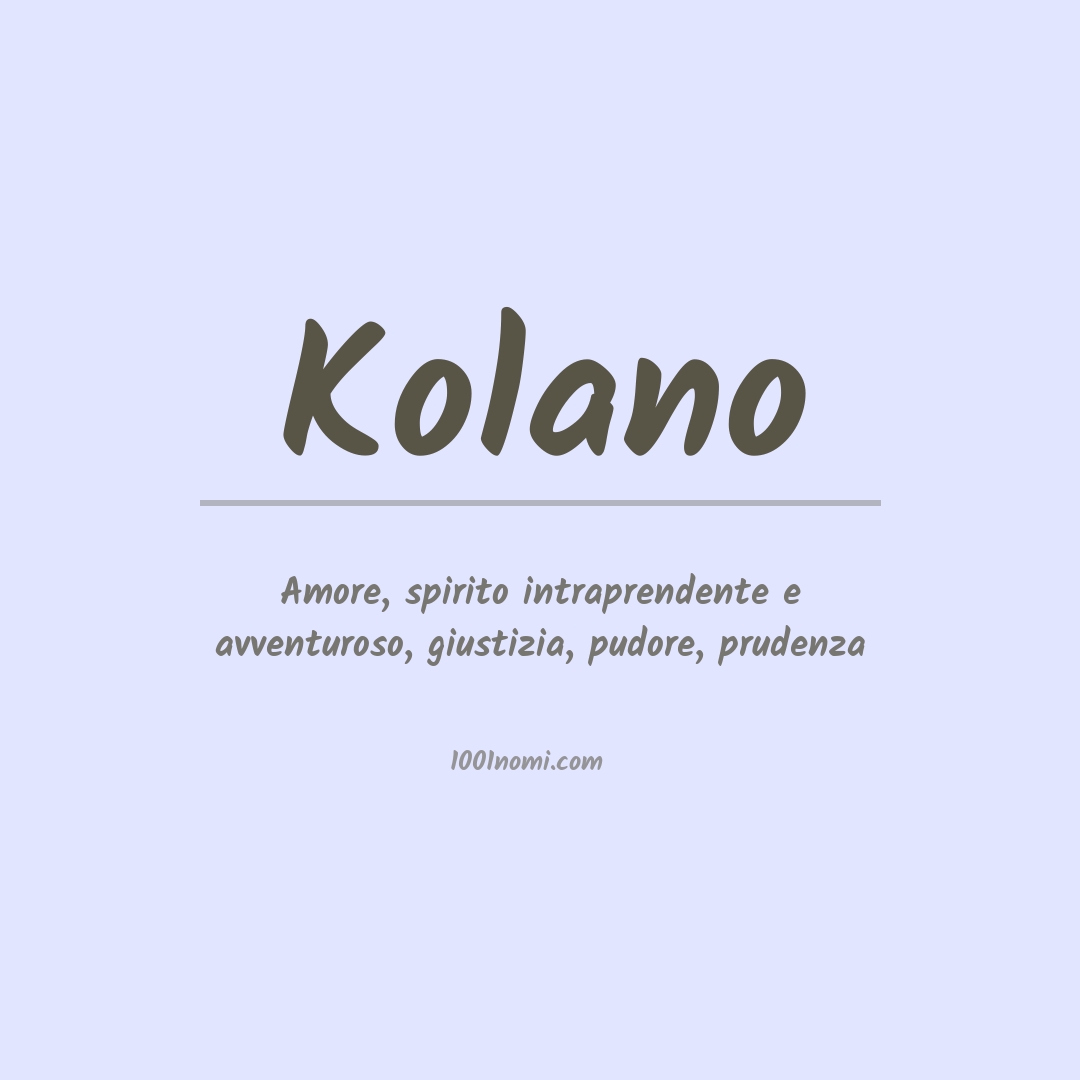 Significato del nome Kolano