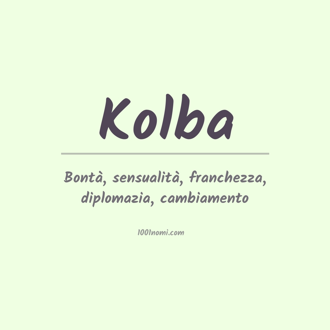 Significato del nome Kolba