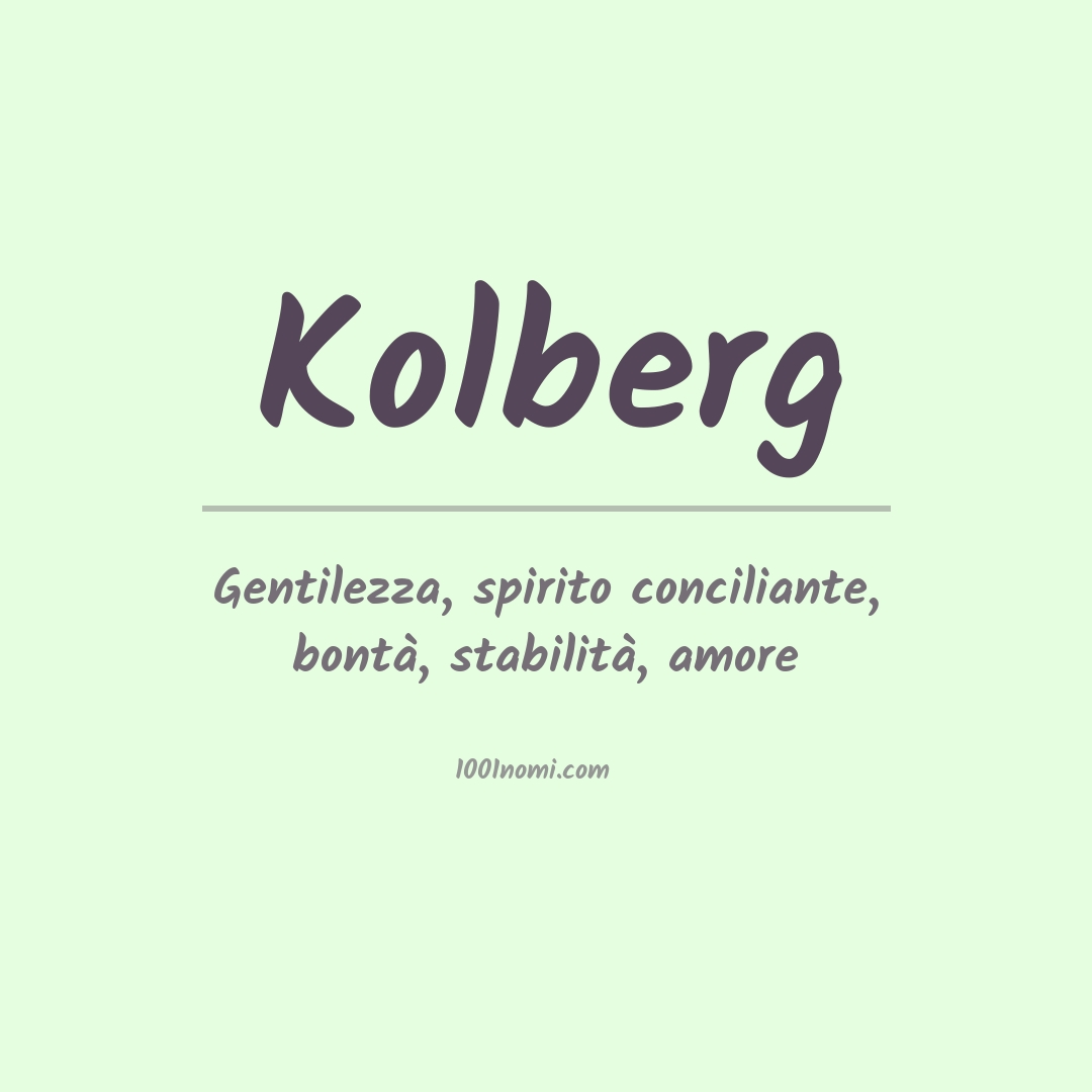 Significato del nome Kolberg