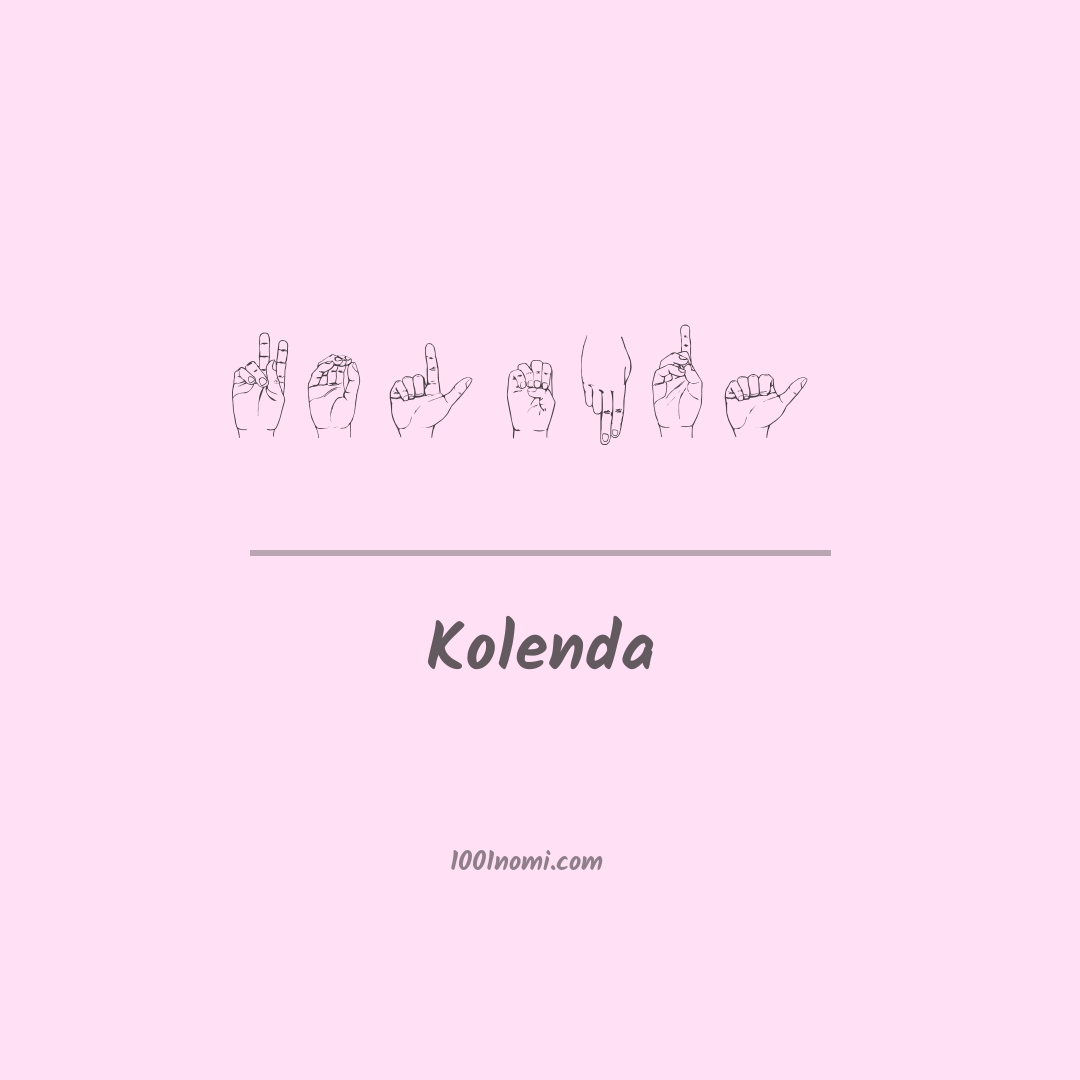 Kolenda nella lingua dei segni Kolenda nella lingua dei segni