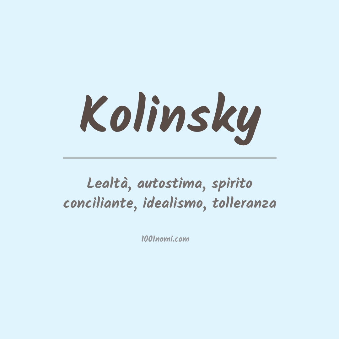 Significato del nome Kolinsky