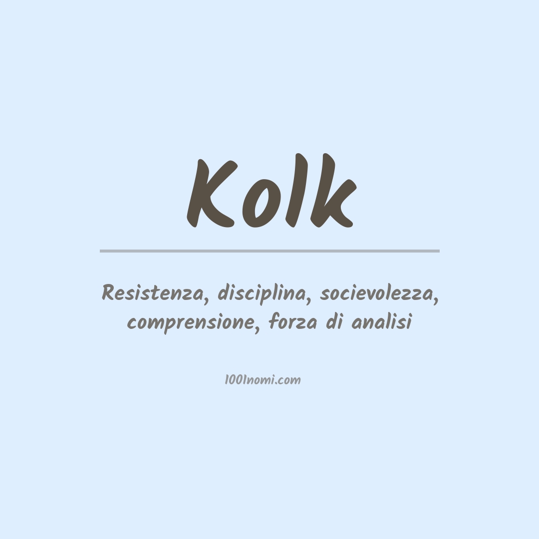 Significato del nome Kolk