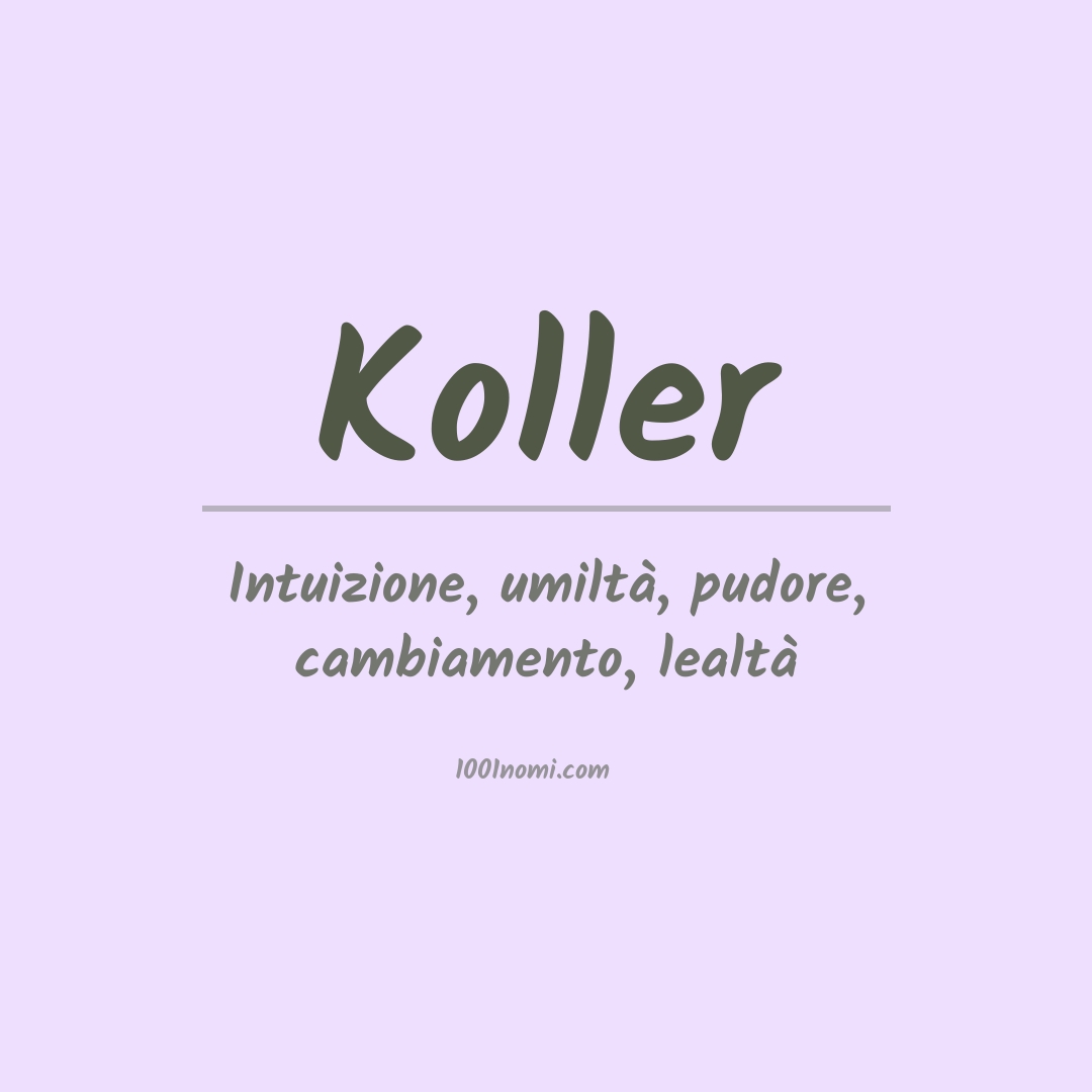 Significato del nome Koller